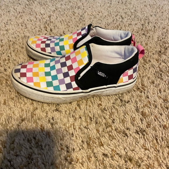 Vans kids slip on multi color checkered size 2 - Picture 4 of 7